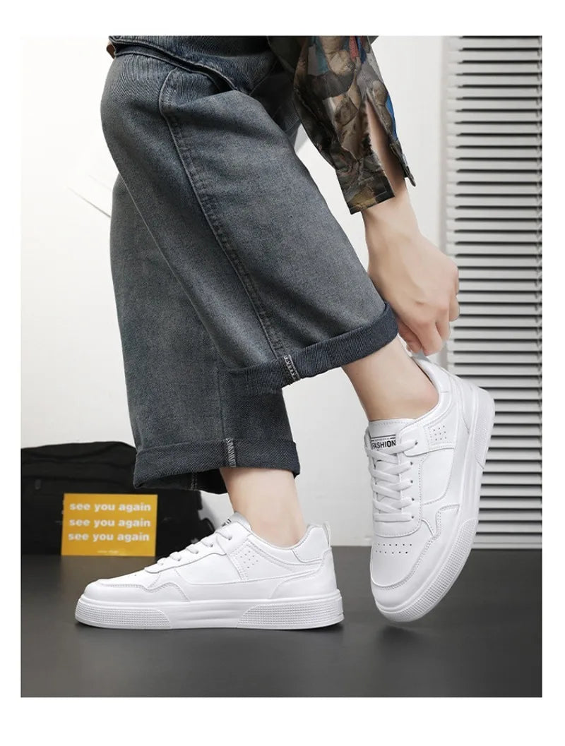 Men's Sneakers Thick Sole White Shoes Trendy Flat Shoes for Men Comfortable Breathable Vulcanized Sneakers Male Designer Shoes44