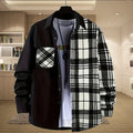 Men's spring and autumn new casual daily long-sleeved shirt single-breasted fashion comfortable patchwork plaid slim cardigan