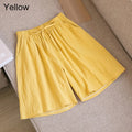 Women Cotton shorts Summer Casual Solid Cotton Linen shorts high waist loose shorts for girls Soft Cool female shorts