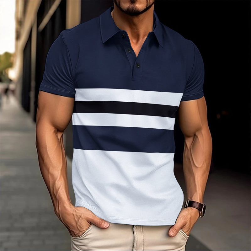 Men's Casual Business Fashion Sports Breathable Lapel Polo Shirt Summer Business Casual outing Men's Short Sleeve