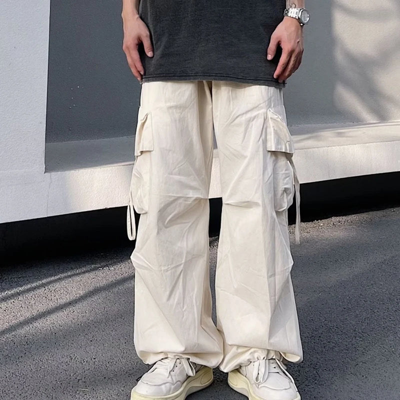 Mens Parachute-Style Loose Oversized Cargo Pants Fashion Hip-hop Y2K Streetwear