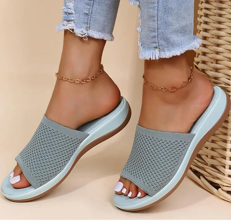 Sandals Women Elastic Force Summer Shoes Women Flat Sandals Casual Indoor Outdoor Slipper Summer Sandals For Beach Zapatos Mujer