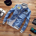 Fashion Denim Jacket Trendy Men's Jean Jackets Spring Autumn Casual Tops Stand Collar Outwear Motorcycle Cowboy New