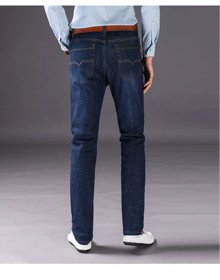 Summer men's thin jeans loose straight stretch pantsmen's business and casual upper body stylish jeansavailable in two colors