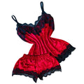 Sexy Lingerie Women Sleep Wear Camisole Bow Shorts V-Neck Tops Velvet Pajamas Sleepwear пижама женская Hot