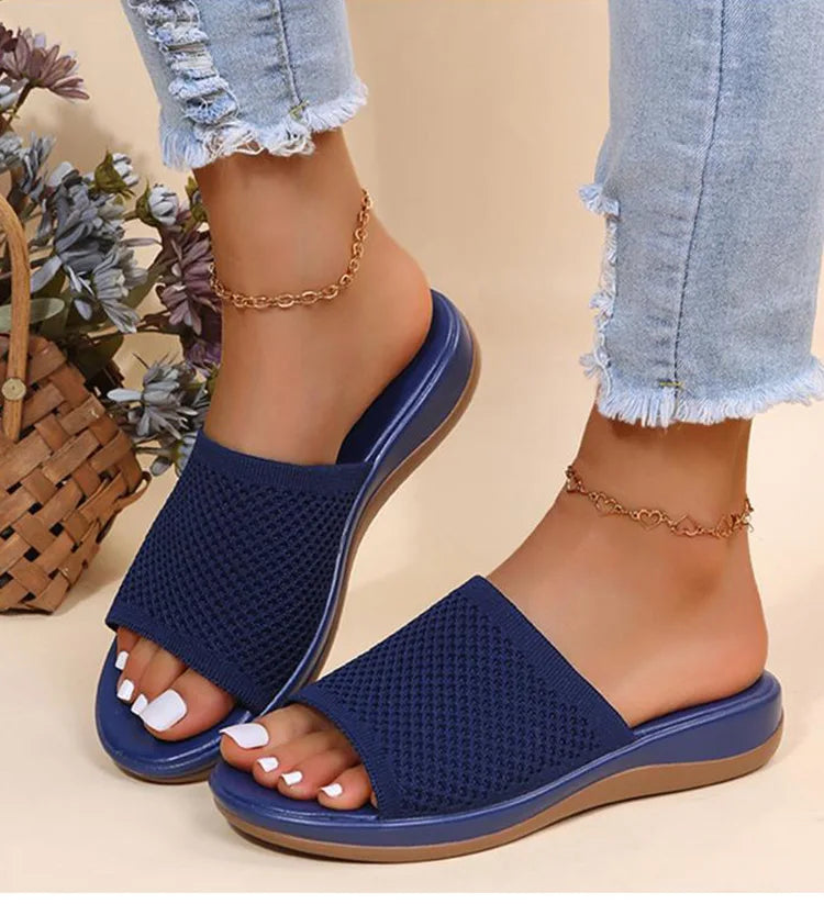 Sandals Women Elastic Force Summer Shoes Women Flat Sandals Casual Indoor Outdoor Slipper Summer Sandals For Beach Zapatos Mujer