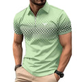 Men Personality Summer Fashion Sport Short Sleeve Casual Lapel Zipper Polo Shirt Men Print Polyester Quick Drying Polo Shirt Top