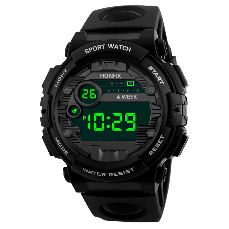 Mens Electronic Watch Classic All-Match Digital Watch Luminous Led Display Week Watch Causal Outdoor Sports Electronic Watch