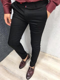 Men's Fashion Casual Pants Daily Business Formal Pants High waist Slim Europe and the United States Style Solid Color Four Seaso