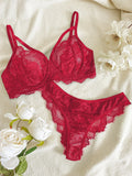 Women's Lingerie & Underwear， eyelash sxy fancy lace strapping underwire bra &  brazilian panties ，victoria style