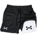 Men's 2 in 1 sports shorts, compression shorts, for gym, training, running, summer, 2024