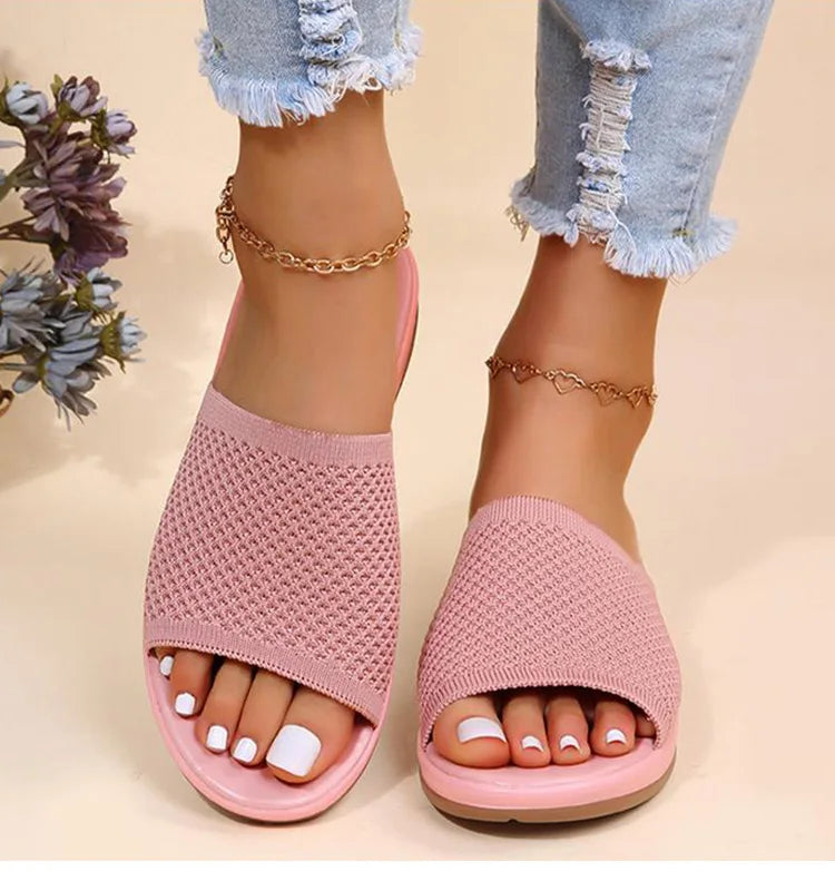 Sandals Women Elastic Force Summer Shoes Women Flat Sandals Casual Indoor Outdoor Slipper Summer Sandals For Beach Zapatos Mujer