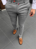 Men's Fashion Casual Pants Daily Business Formal Pants High waist Slim Europe and the United States Style Solid Color Four Seaso