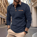 Spring and autumn new men's daily business casual top fashion trend color matching pocket lapel knitted long-sleeved slim polo s