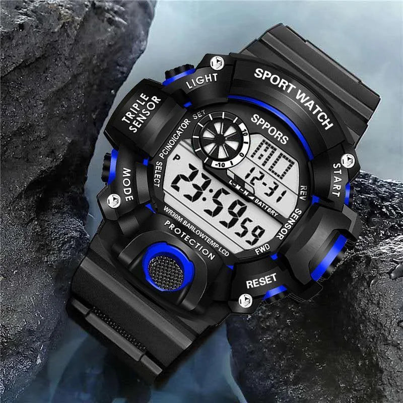 Kegllect [Ready Stock ]  Men Sports Multifunction Life Digital Watch Casual Watches