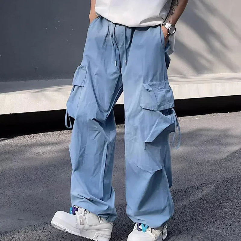 Mens Parachute-Style Loose Oversized Cargo Pants Fashion Hip-hop Y2K Streetwear