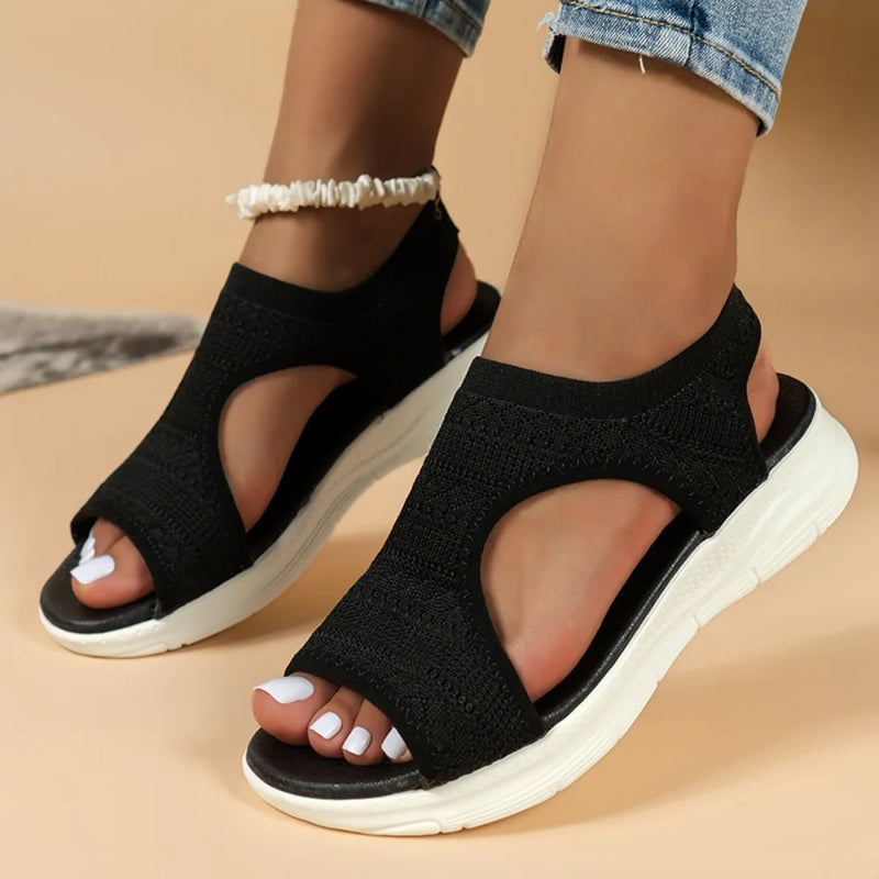 Women Summer Shoes  New Mesh Fish Platform Sandals Women's Open Toe Wedge Sandals Ladies Light Casual Shoes Zapatillas Muje