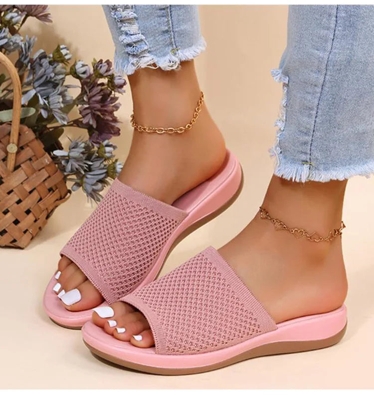 Sandals Women Elastic Force Summer Shoes Women Flat Sandals Casual Indoor Outdoor Slipper Summer Sandals For Beach Zapatos Mujer