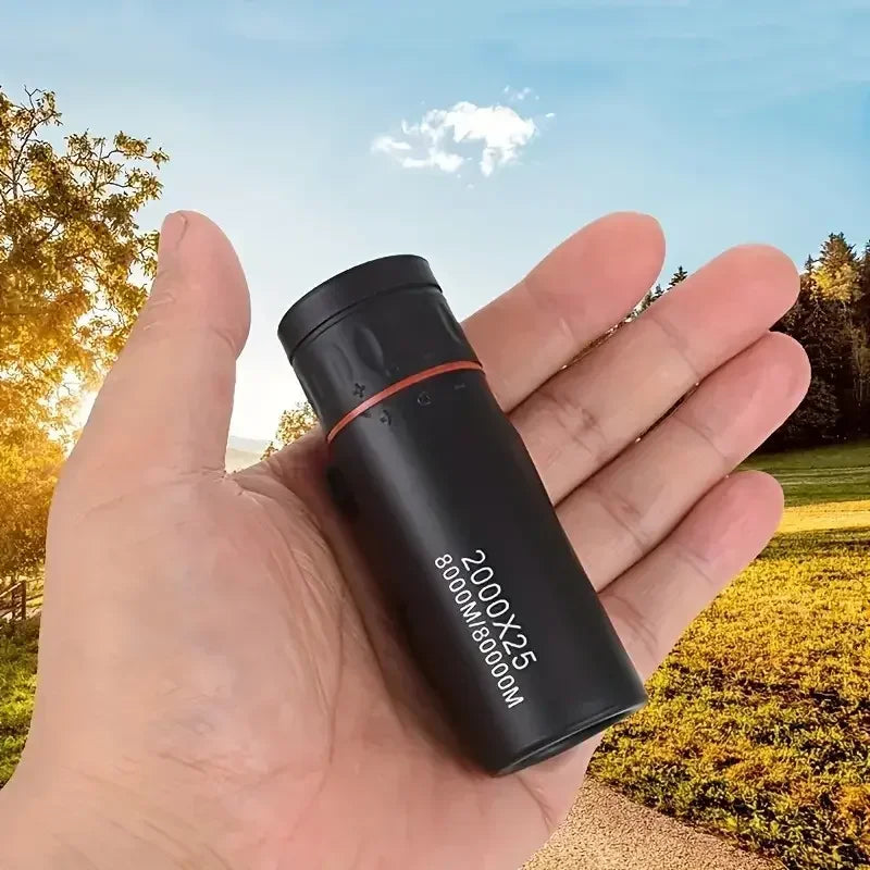 Telescópio Monocular HD 2000x25 para Exterior Mini Telescópio Portátil para Celular com Suporte para Camping Caça Observação de Pássaros Telescópios