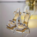 Rhinestones Elegant Thin High Heel Women's Shoes 2024 Sexy Female Dress Summer Sandals Luxury for Ladies Heeles Sandales Femmes