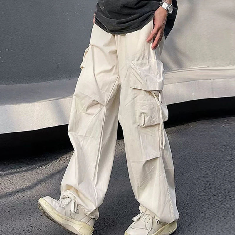 Mens Parachute-Style Loose Oversized Cargo Pants Fashion Hip-hop Y2K Streetwear