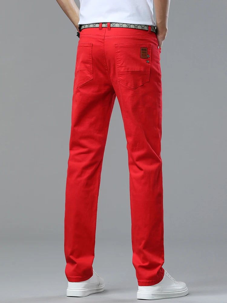 jeans stretch calças all-match calças casuais masculinas jeans