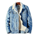 Super Soft  Popular Lapel Buttons Jean Jacket Winter Men Jean Outerwear Solid Color   for Office