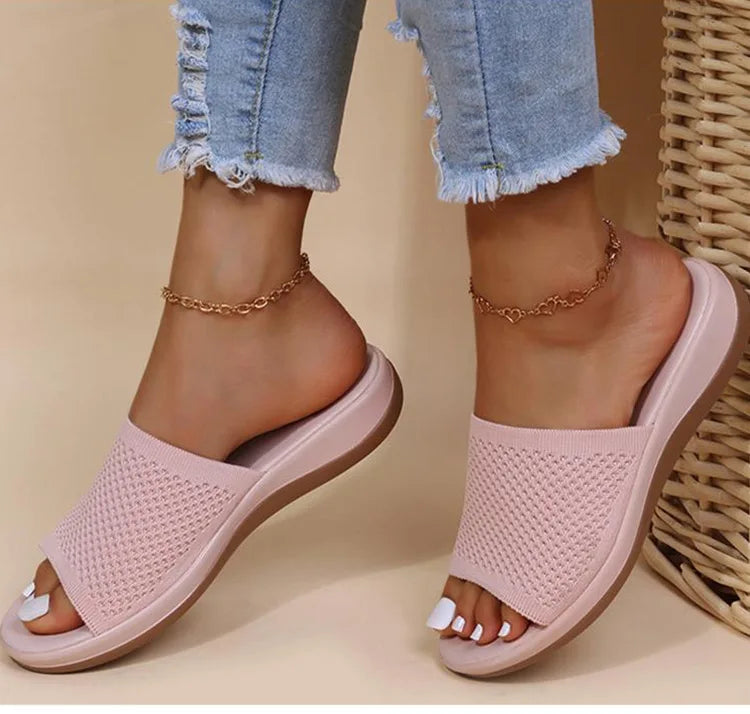 Sandals Women Elastic Force Summer Shoes Women Flat Sandals Casual Indoor Outdoor Slipper Summer Sandals For Beach Zapatos Mujer