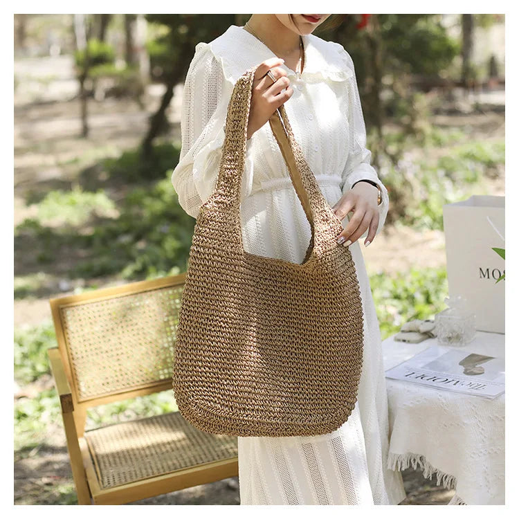 Bolsa Para Praia Summer Beach Straw Bags Casual