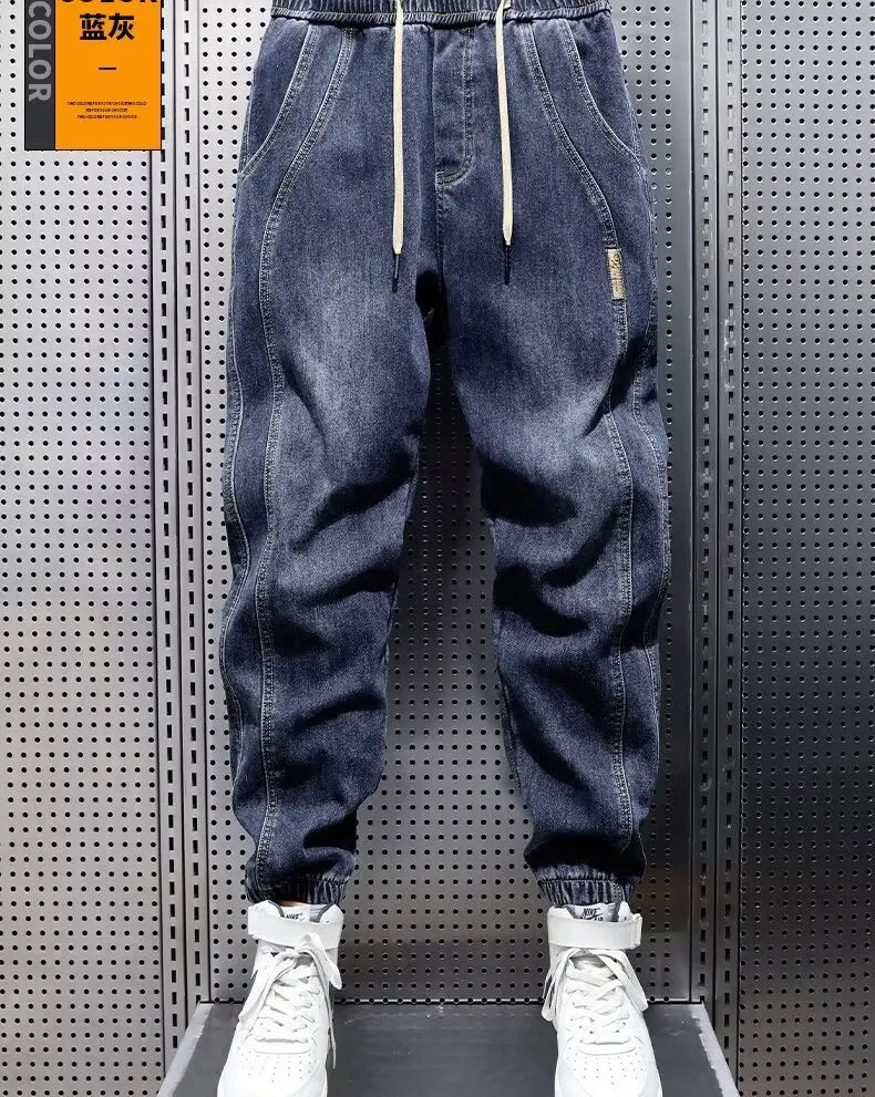 Men Harem Jeans Loose Hip Hop Trousers Washed Denim Jeans Trouser Man Jogger Pant Men Pants Harajuku Cargo Jeans Casual Trousers