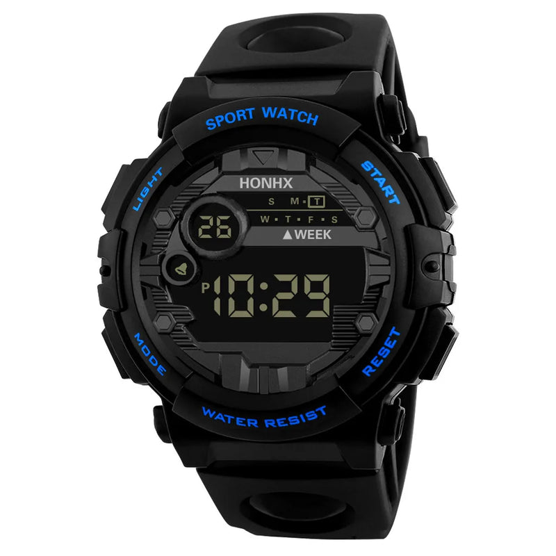 Mens Electronic Watch Classic All-Match Digital Watch Luminous Led Display Week Watch Causal Outdoor Sports Electronic Watch