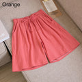 Women Cotton shorts Summer Casual Solid Cotton Linen shorts high waist loose shorts for girls Soft Cool female shorts