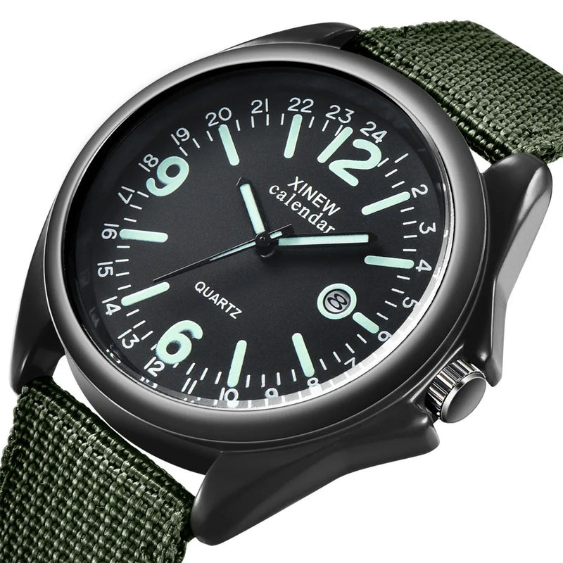 Military Mens Quartz Watch Black Dial Date Luxury Sport Wrist Watch Men'S Watches Watches For Men Smart Watches For Men