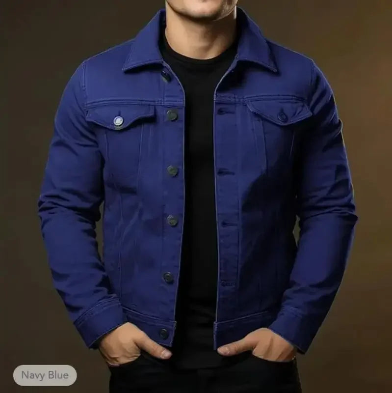 Men's Fashion Casual Jacket Washed Denim Top Autumn Loose Large Size Denim Jacket Men Jacket